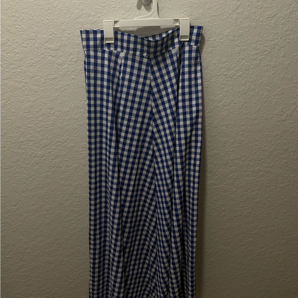 Blue and White Gingham Skirt